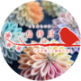 つまみ細工の鳥待月
